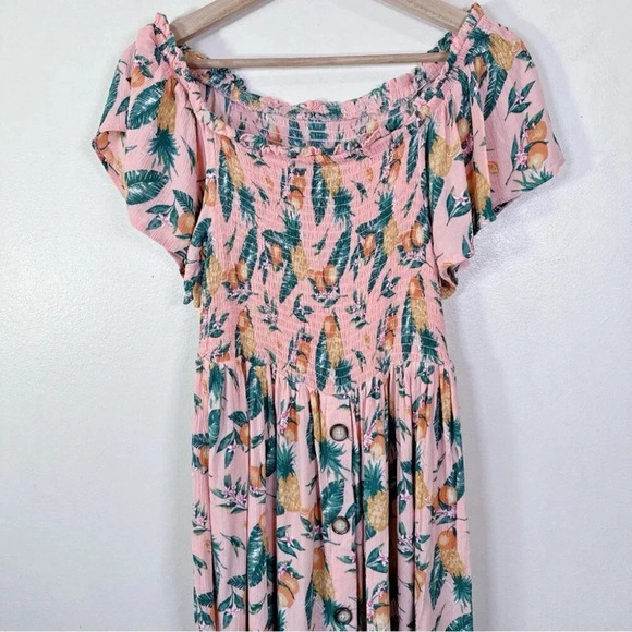 C&C California Womens Size Medium  Floral Mock Summer Dress - Picture 5 of 14